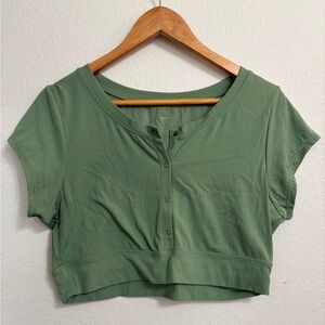 💚Aerie Offline Button-Up Crop Top💚